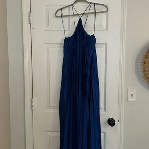 Pleated halter midi dress